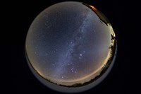 Framed Fish-eye lens view of the northern winter sky