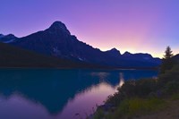 Framed Twilight at Mt Cephren, Waterfowl Lakes, Banff National Park, Alberta, Canada