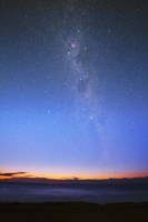 Framed Eta Carina nebula and the Milky Way visible at dawn