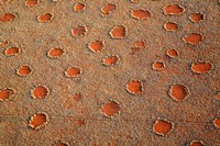 Framed Fairy circles dotting the landscape of the Namib-Rand Nature Reserve, Sossusvlei, Nambia