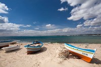 Framed Fishing boats on beach, Hammamet, Cap Bon, Tunisia