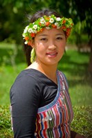 Framed China, Yunnan, Young Dulong Portrait with Ethnic Costume