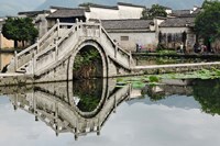 Framed Bridge reflection, Hong Cun Village, Yi County, China