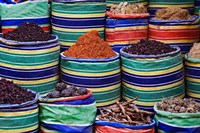 Framed Colorful Spices at Bazaar, Luxor, Egypt