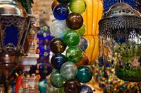 Framed Glass Balls and Lamps, Khan El Khalili Bazaar, Cairo, Egypt