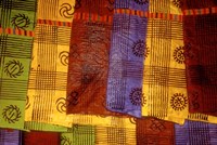 Framed Detail of Adinkra Cloth, Market, Sampa, Brongo-Ahafo Region, Ghana