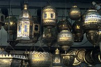 Framed Artwork of Moroccan Brass Lanterns, Casablanca, Morocco