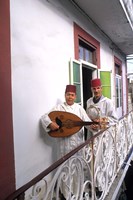 Framed Band with Ladud Guitar on Balcony, Tangier, Morocco
