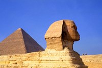 Framed Close-up of the Sphinx and Pyramids of Giza, Egypt