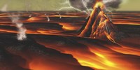 Framed Volcanic eruption on an alien planet