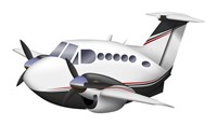 Framed Cartoon illustration of a Beechcraft King Air