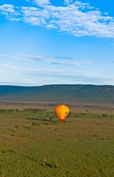 Framed Kenya, Maasai Mara, hot air ballooning at sunrise
