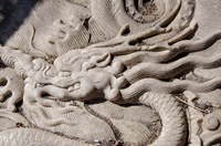 Framed Marble dragon statue, Forbidden City, Beijing, China