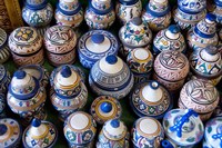 Framed Morocco, Casablanca, market pottery