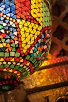 Framed Lamp in antique shop, Marrakech, Morocco
