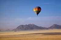 Framed Hot air balloon over Namib Desert, Africa