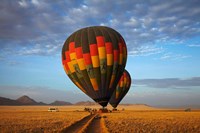 Framed Launching hot air balloons, Namib Desert, near Sesriem, Namibia