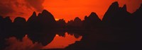 Framed Panoramic of Guilin, Yangshao Li River, Limestone Mountains, China