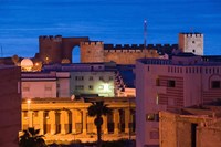 Framed MOROCCO, SAFI: Qasr, al, Bahr Portuguese Fort at night
