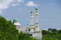 Framed Water Village Mosque, Bandar Seri Begawan, Darussalam, Brunei, Borneo