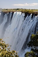 Framed Victoria Waterfalls, Zambesi River, Zambia.