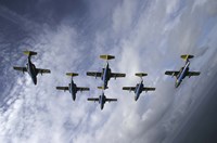 Framed Saab 105 jet trainers of the Swedish Air Force