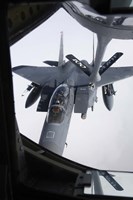 Framed Air refueling a F-15E Strike Eagle of the US Air Force