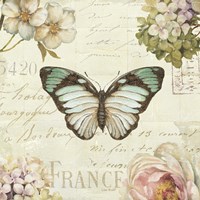 Framed Marche de Fleurs Butterfly II