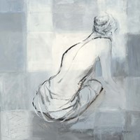 Framed 'Nude Figure Study on Gray I' border=