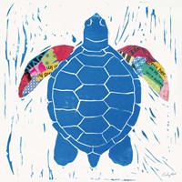 Framed 'Sea Creature Turtle Color' border=