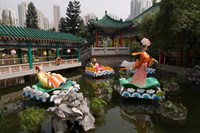 Framed Wong Tai Sin Temple, Wong Tai Sin District, Kowloon, Hong Kong, China