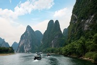 Framed China, Guilin, Li River, Boats along the River