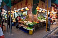 Framed Street Market Vegetables, Hong Kong, China