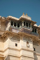 Framed Decorated balconies, City Palace, Udaipur, Rajasthan, India.