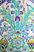 Framed Decorated Tile Painting at City Palace, Udaipur, Rajasthan, India