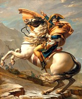 Framed Napoleon Crossing the Alps at the St Bernard Pass