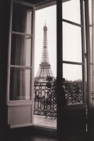 Framed Eiffel Tower through French Doors