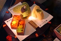 Framed Display of Autumn seasonal sweets, Tokyo, Japan