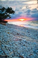 Framed Gili Islands, Indonesia, Sunset along the beach