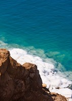 Framed Deposit of salt and gypsum by the cliff in Dead Sea, Jordan