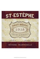 Framed Burgundy Wine Labels III