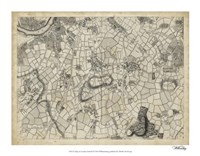 Framed Map of London Grid XI