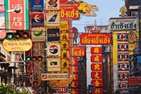 Framed Signs in Chinatown, Bangkok, Thailand