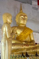 Framed Golden Buddha statue at Khunaram Temple, Island of Ko Samui, Thailand