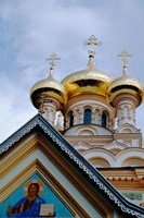 Framed Gold Onion Dome of Alexander Nevsky Cathedral, Russian Orthodox Church, Yalta, Ukraine