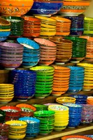 Framed Bowls and Plates on Display, For Sale at Vendors Booth, Spice Market, Istanbul, Turkey