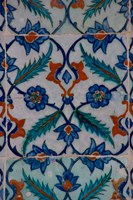 Framed Colorful Tile Work in the Topkapi Palace, Istanbul, Turkey