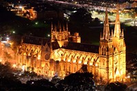 Framed St Mary's Cathedral at Night,  Sydney, Australia