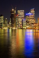 Framed Brisbane River and Brisbane at Night, Queensland, Australia