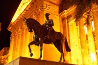 Framed Statue outside King George Square, Brisbane, Queensland, Australia